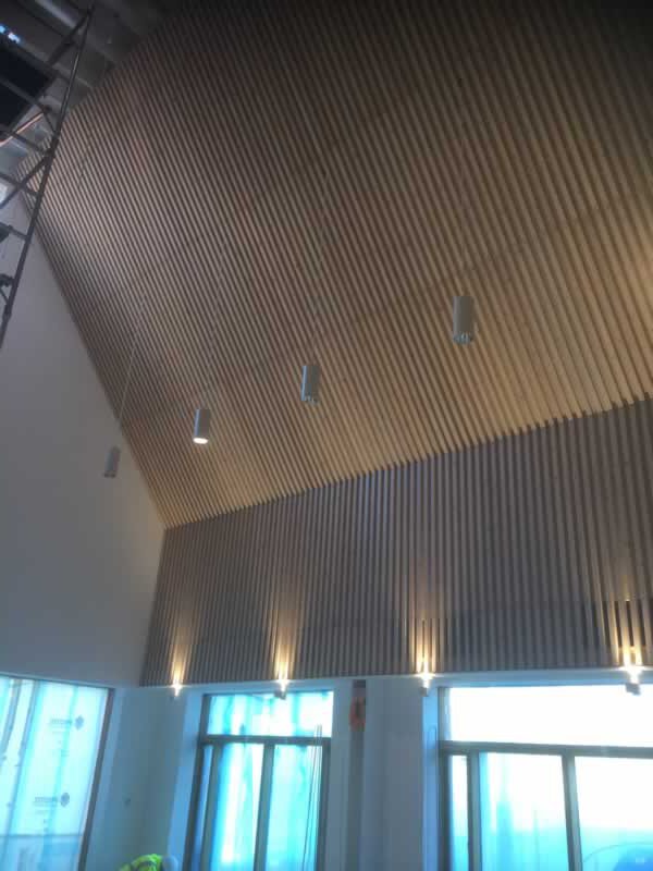 Commercial Carpentry Company Kings College New acoustic ceiling batten works